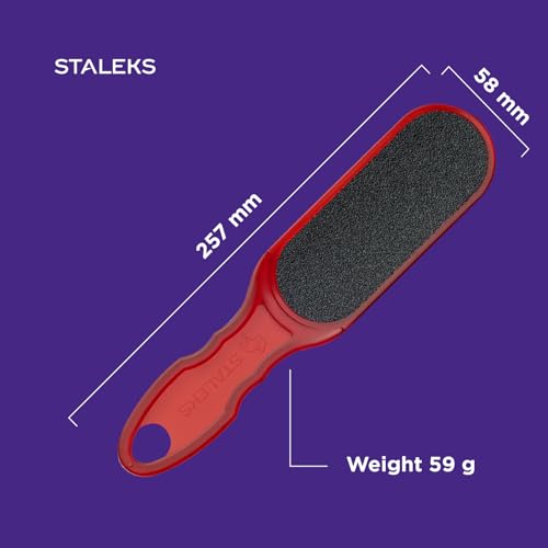STALEKS Classic 10 Coarse Foot File for Callus & Rough Skin, 60/80 Grit - color: Red