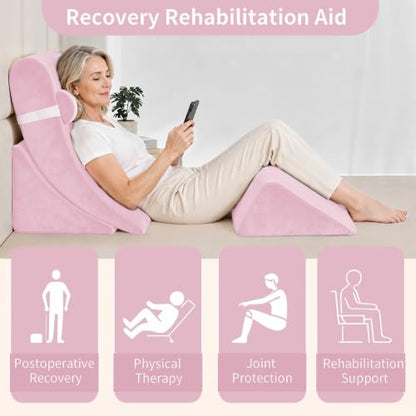 Wedge Pillow Set for After Surgery,Pink,4PCS-22 - color: Pink, size: 4PCS-22''