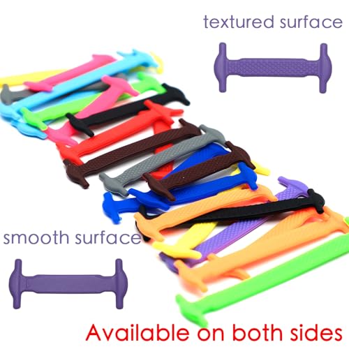 No Tie Shoelaces for Kids and Adults Stretch Silicone Elastic No Tie Shoe Laces - color: Orange