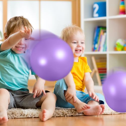 Aoriher 10 Pcs Small Pilates Ball Bulk 9 Inch Mini Yoga Ball - color: purple