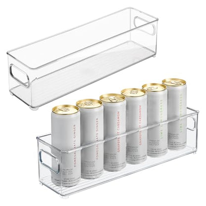 iDesign Stackable Fridge Bin with Handles, Set of 2, Clear - style: Pack of 2