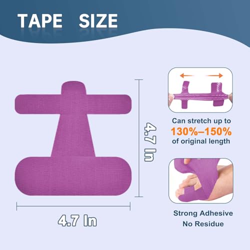 Precut Kinesiology Tape for Bunion, 40 Pcs, Purple - color: Purple