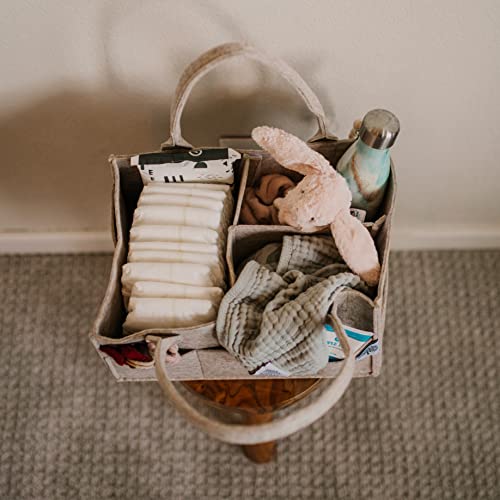Parker Baby Co. Felt Diaper Caddy Organizer - Regular, Oatmeal - color: Oatmeal (Heathered Brown), size: Regular