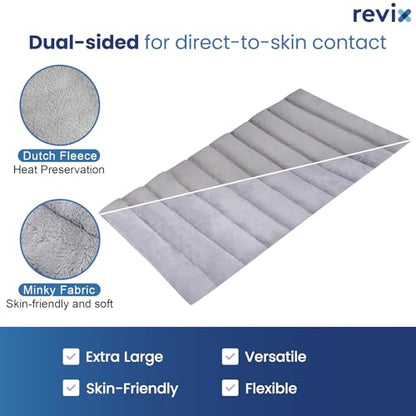 REVIX Extra Large Microwavable Heating Pad for Back, Moist Heat Wrap, Gray - color: Gray