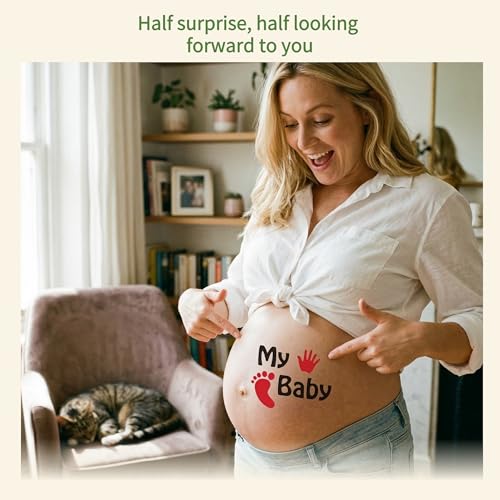 9 Sheets Pregnant Belly Stickers, Funny Maternity Photo Props for Mom-to-Be - style: funny