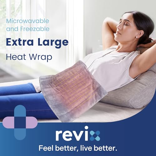 REVIX Extra Large Microwavable Heating Pad for Back, Moist Heat Wrap, Gray - color: Gray