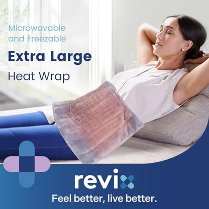 REVIX Extra Large Microwavable Heating Pad for Back, Moist Heat Wrap, Gray - color: Gray