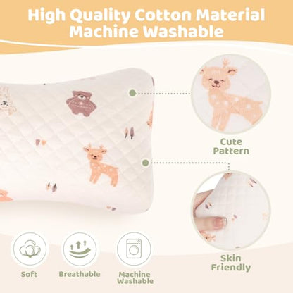 vocheer Small Pillow with Removable Cover, 11"x 7" Tiny Travel Pillow 1PC - color: Pink Deer-1pc