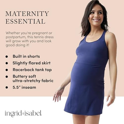 Ingrid & Isabel Everyday Active Maternity Dress - color: Teal, size: Medium
