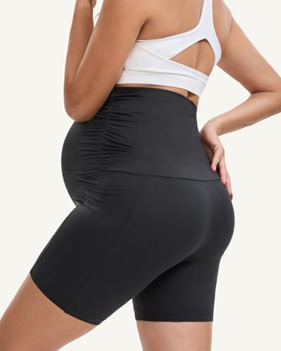 2 Pack Maternity Biker Shorts with Pockets 6" - size: XX-Large