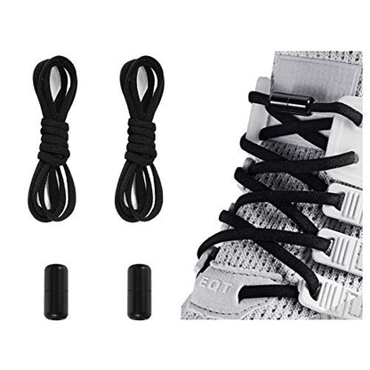 Elastic No Tie Shoe Laces For Adults,Kids,Elderly,One Size Fits All - color: Black