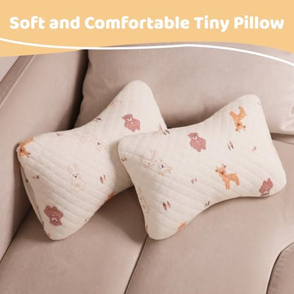 vocheer Small Pillow with Removable Cover, 11"x 7" Tiny Travel Pillow 1PC - color: Pink Deer-1pc