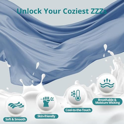 Sasttie Cooling Pregnancy Pillows for Sleeping, 57'' Full Body Pillow, Blue - color: Blue, size: 57 Inch