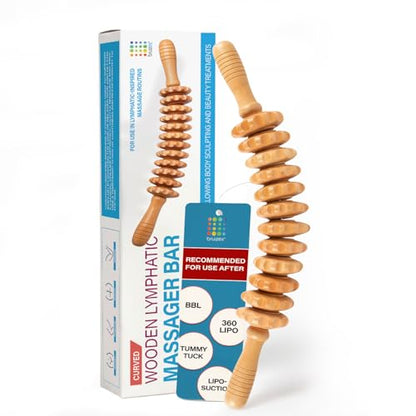 Bruizex Lymphatic Drainage Massage Roller Stick - Wooden Massage - size: Wooden Massager
