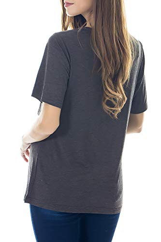 Smallshow Women's Maternity Nursing Tops Short Sleeve Breastfeeding Clothes - color: Army Green-black-dim Grey(3 Pack), size: X-Large
