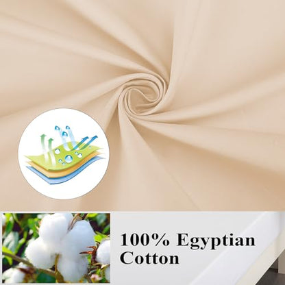 100% Egyptian Cotton Toddler Pillow Cases Set of 2 - color: Beige, size: Toddler 2Pack