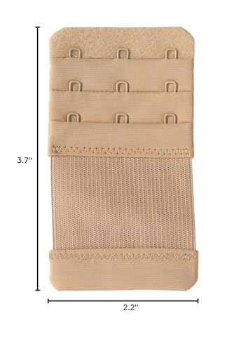 Bra Extender 3 Hook Elastic Stretchy Bra Band Extension 3pcs-Pack - color: Black, Beige, White, 0.75inch(1.9cm)