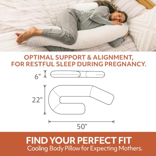 MedCline Cooling Full Length Body Pillow for Side Sleepers, 22"x50"x6" - size: Cooling