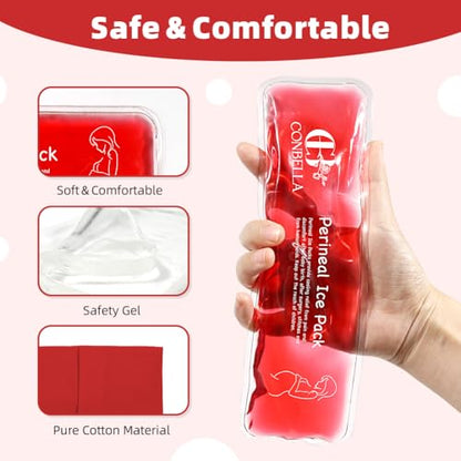 Perineal Ice Packs for Postpartum Recovery, Hot & Cold Postpartum Ice Packs - color: Red