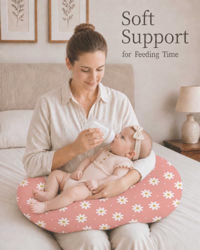 Nursing Pillow Covers 2 Pack, Stretchy Breastfeeding Pillow Covers for Baby - color: Rosy Days