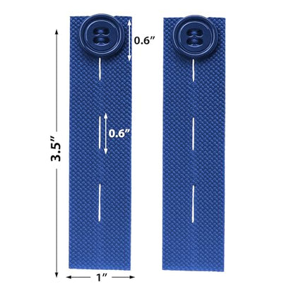 Mandala Crafts Denim Blue Elastic Waist Button Extender for Pants Waistband - color: Denim Blue, size: Stretchy 3.5 Inches