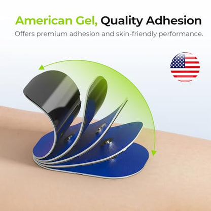 AUVON Wireless TENS Unit Electrode Pads 12 Pcs, 2 Sizes, Latex-Free - color: Blue