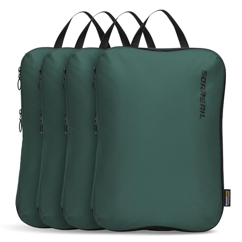 4 Pack Ultralight Compression Packing Cubes for Travel, Green - color: Green