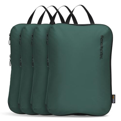 4 Pack Ultralight Compression Packing Cubes for Travel, Green - color: Green
