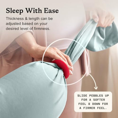 bbhugme Pregnancy Pillow, Eucalyptus - Adjustable Firmness & Shape - color: Eucalyptus