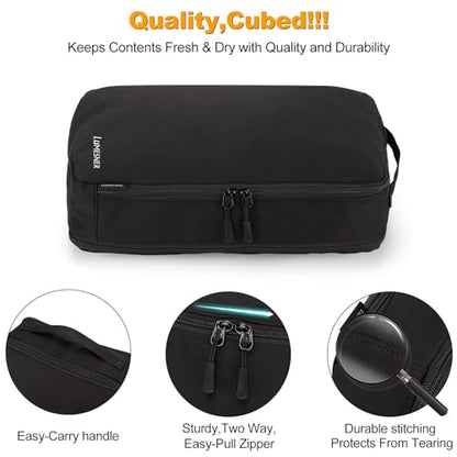 Lumesner 8 Set Compression Packing Cubes, Travel Suitcase Organizers - color: Black