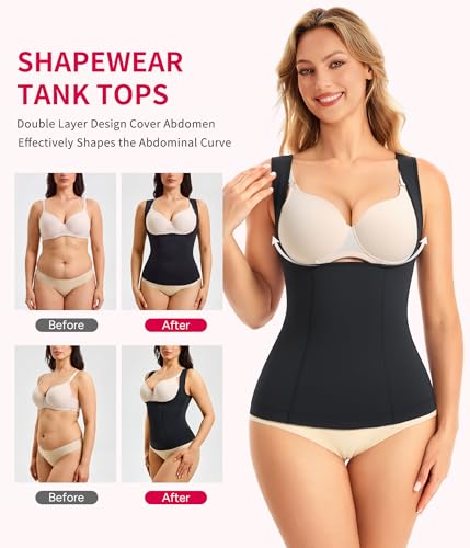 Gotoly Women's Waist Cincher Tummy Control Shapewear Compression Vest - color: Black, size: Medium