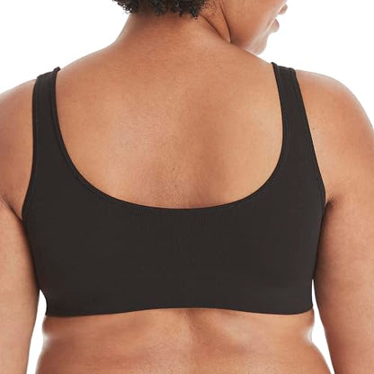 Hanes Women's Cozy Wireless Bra, Full-Coverage Pullover Bra, Seamless T-Shirt Bra - color: Black, size: XX-Large