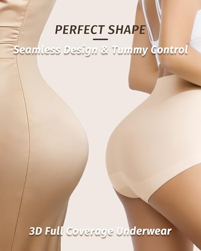 J-pone Tummy Control Underwear High Waisted Seamless Womens Underwear Full Coverage Butt Lifting Panties for Women 4 Pack - size: XX-Large