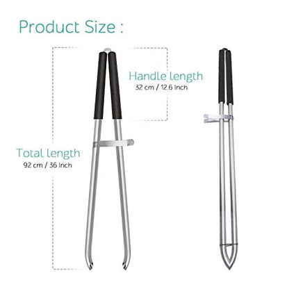 EJG 36" Long Trash & Garbage Picker Grabber, Lightweight Aluminium & Rustproof, Litter Pick Up Stick, Trash Tong, Reaching Assist Tool, Reacher Tool for Elderly, Garden Nabber Plogging (Black) - color: Black