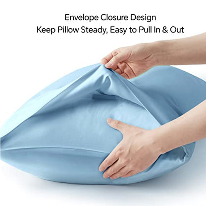 BEDELITE Body Pillow Pillowcase, Rayon from Bamboo, Blue, 20"x54" - color: Blue, size: Body（20"X 54"）