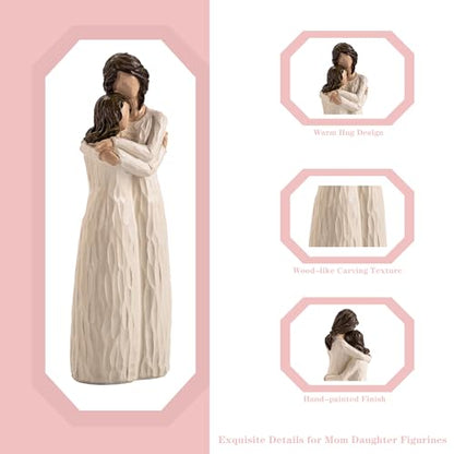 Mother and Daughter Figurines, Gifts for Mom, 9.8" H - style: Hugging Mom Daughter