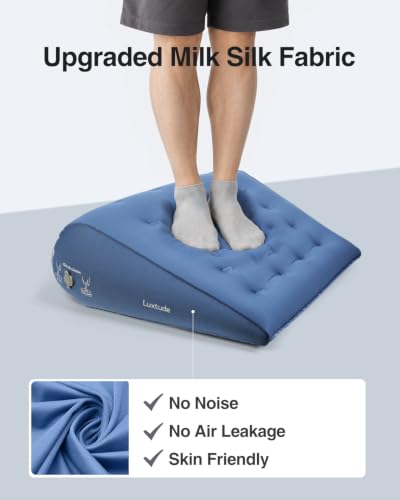 Luxtude Inflatable Wedge Pillow for Traveling, Travel Bed Wedge Pillow - color: Blue