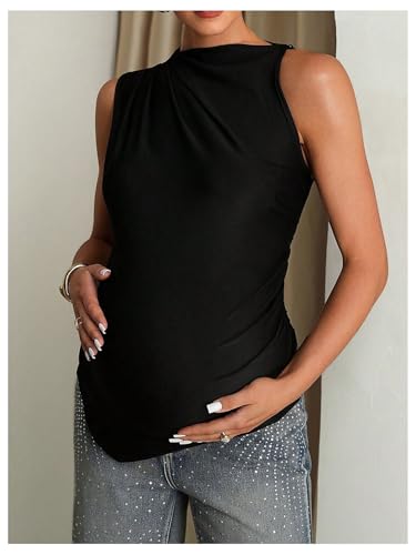 MakeMeChic Women's Maternity Going Out Tops Cute Sleeveless Blouses Tops - size: Medium