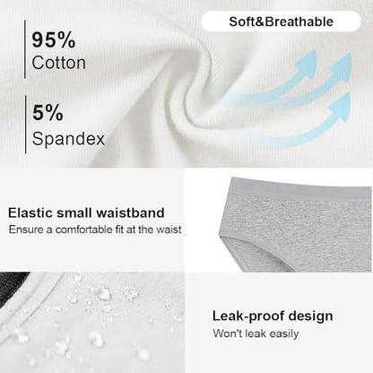 Battewa Leak Proof Underwear for Women Bikini Incontinence Panties White,M - color: White, size: Medium
