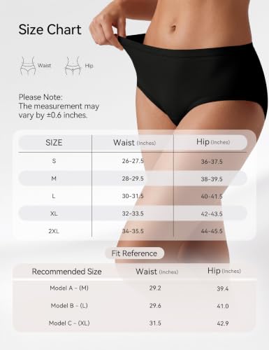 NIASOUL Women's Modal Underwear Seamless Soft Full Coverage Panties Briefs - color: 4p-black, size: Small