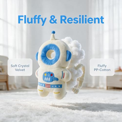 Baby Head Protector Backpack - Soft & Lightweight Fall Cushion Backpack for Toddlers Walking and Crawling(Blue Astronaut) - color: Blue Astronaut