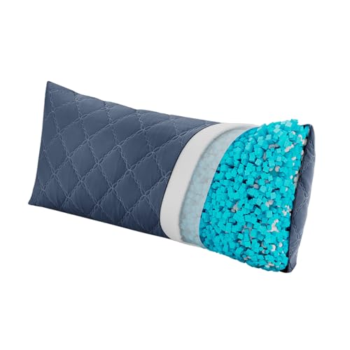 BEDELITE Cooling Body Pillow, Memory Foam Filled, Navy Blue, 20x54 Inches - color: Navy Blue