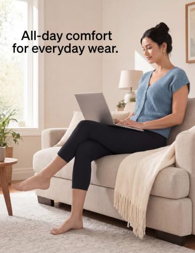 HUE Women's Wide Waistband Blackout Cotton Leggings - color: Graphite Heather, size: Large