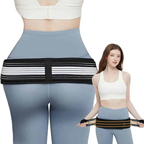 Sacroiliac Belt - SI Joint Belt for Alleviate Sciatica,Joint,Pelvis,Lower Back,Leg and Sacral Nerve Pain Caused by Si Joint Dysfunction -Adjustable Pelvis Hip Belt for Women and Men (XL 47"-56") - color: Black, size: X-Large