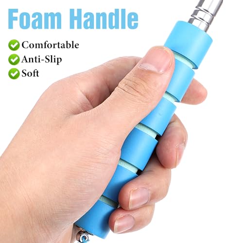 Ymapinc 2 Pack Shoe Horn Long Handle, Metal Telescopic Foldable Shoehorn - color: Black + Blue