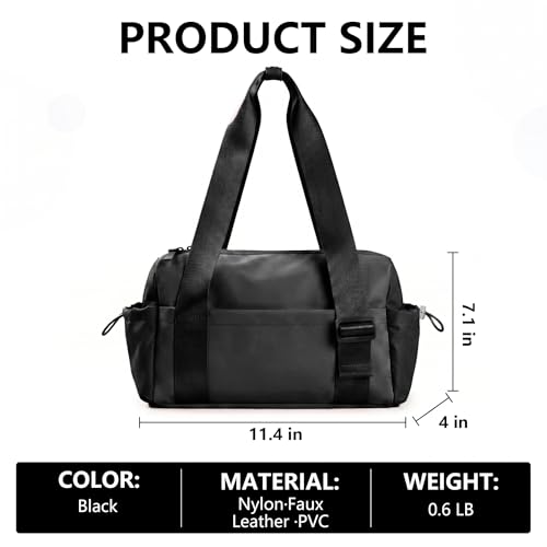 Mini Waterproof Gym Duffel travel Bag for Women(Black) - color: Black