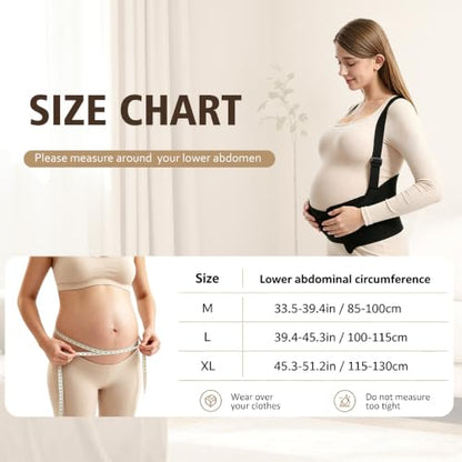 Paskyee 3-in-1 Pregnancy Belly Band – Adjustable Maternity Support Belt - size: M