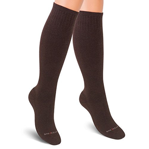 SocksLane Cotton Compression Socks, 15–20 mmHg Graduated Support, Knee-High Medical Compression (Brown S/M) - color: Brown, size: Small/Medium (1 Pair)