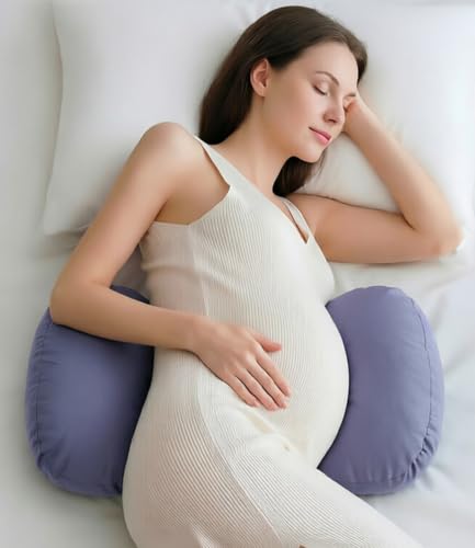 Adjustable Pregnancy Wedge Pillow for Belly & Back Support, Compact Design - color: Dark Blue