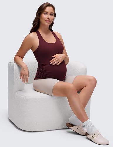 CRZ YOGA Maternity Racerback Tank Tops - color: Red Merlot, size: X-Small